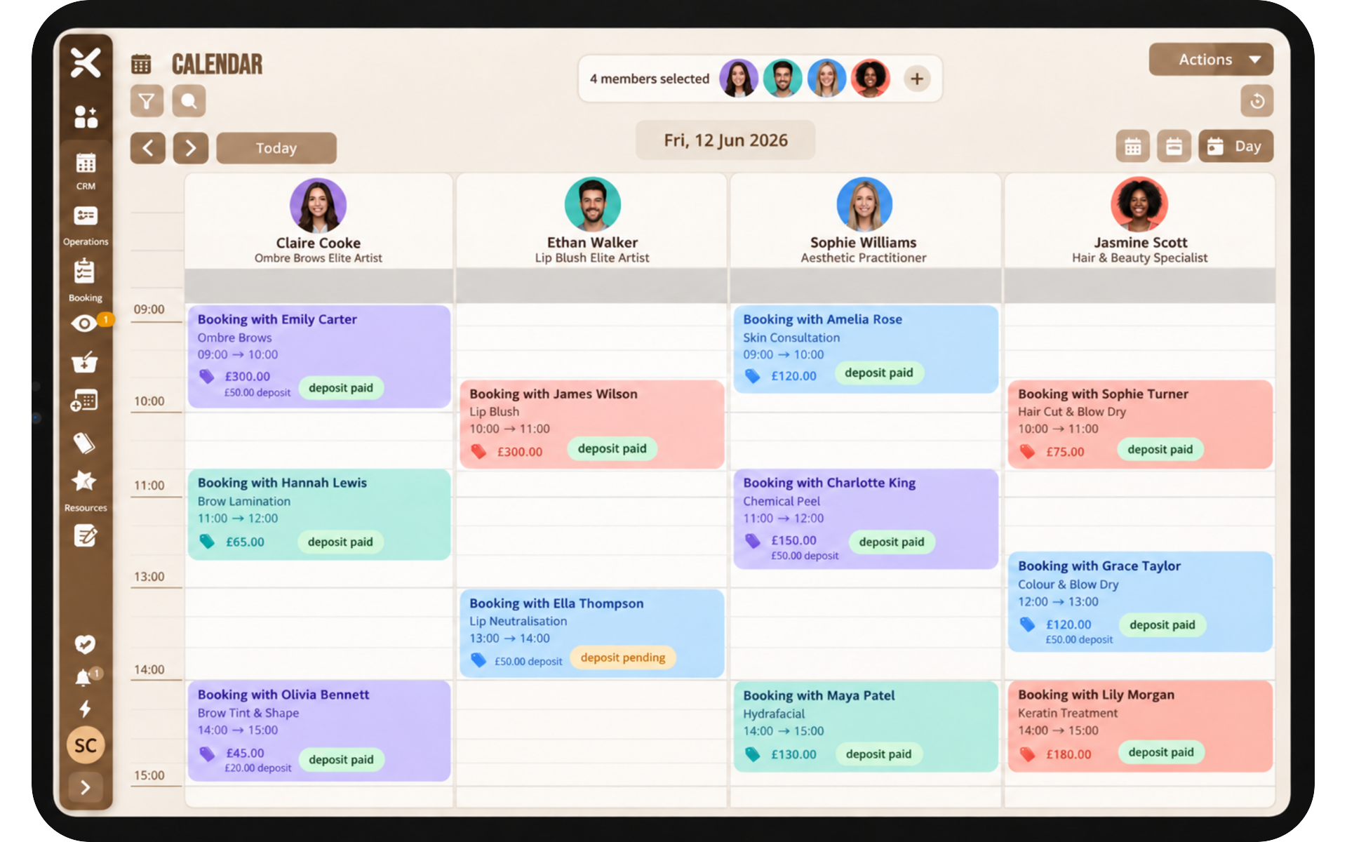 pencilIN calendar on tablet